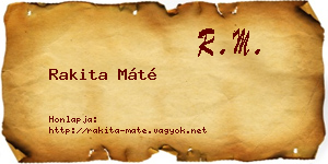 Rakita Máté névjegykártya